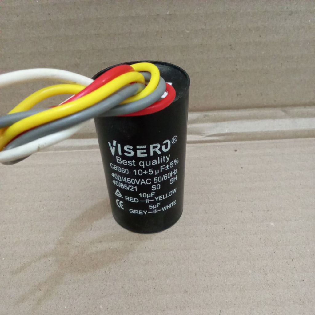 Capacitor/Kapasitor Mesin Cuci 450V 5+10 Visero