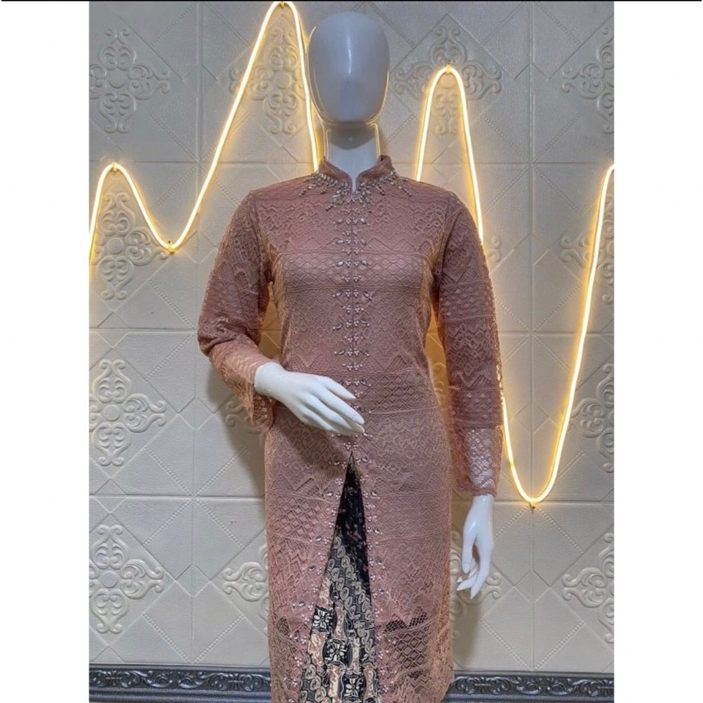 kebaya tunik sanghai brokat premium/kebaya kondangan/kebaya modern