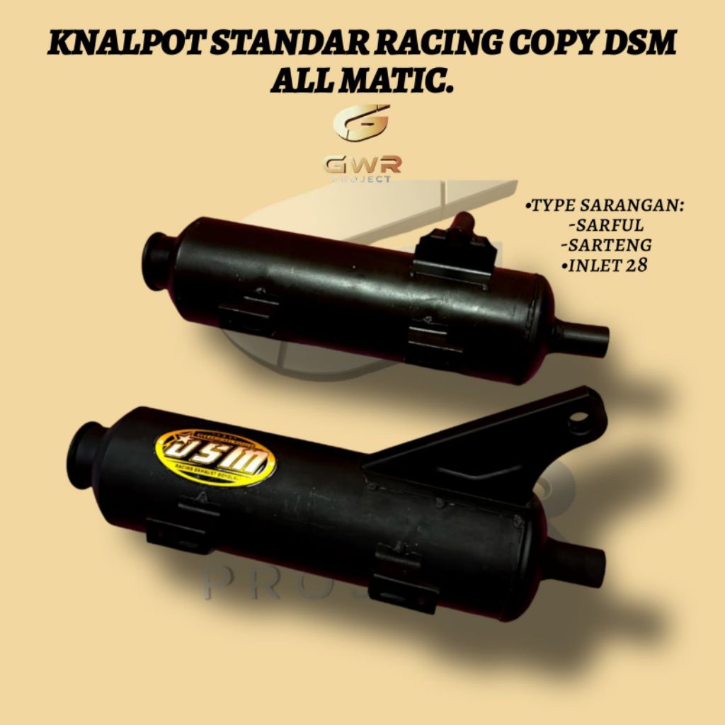 Knalpot Standar Racing Copy DSM Termurah Type Kinochi Al Matic Beat Vario Mio Scoopy Pcx 160