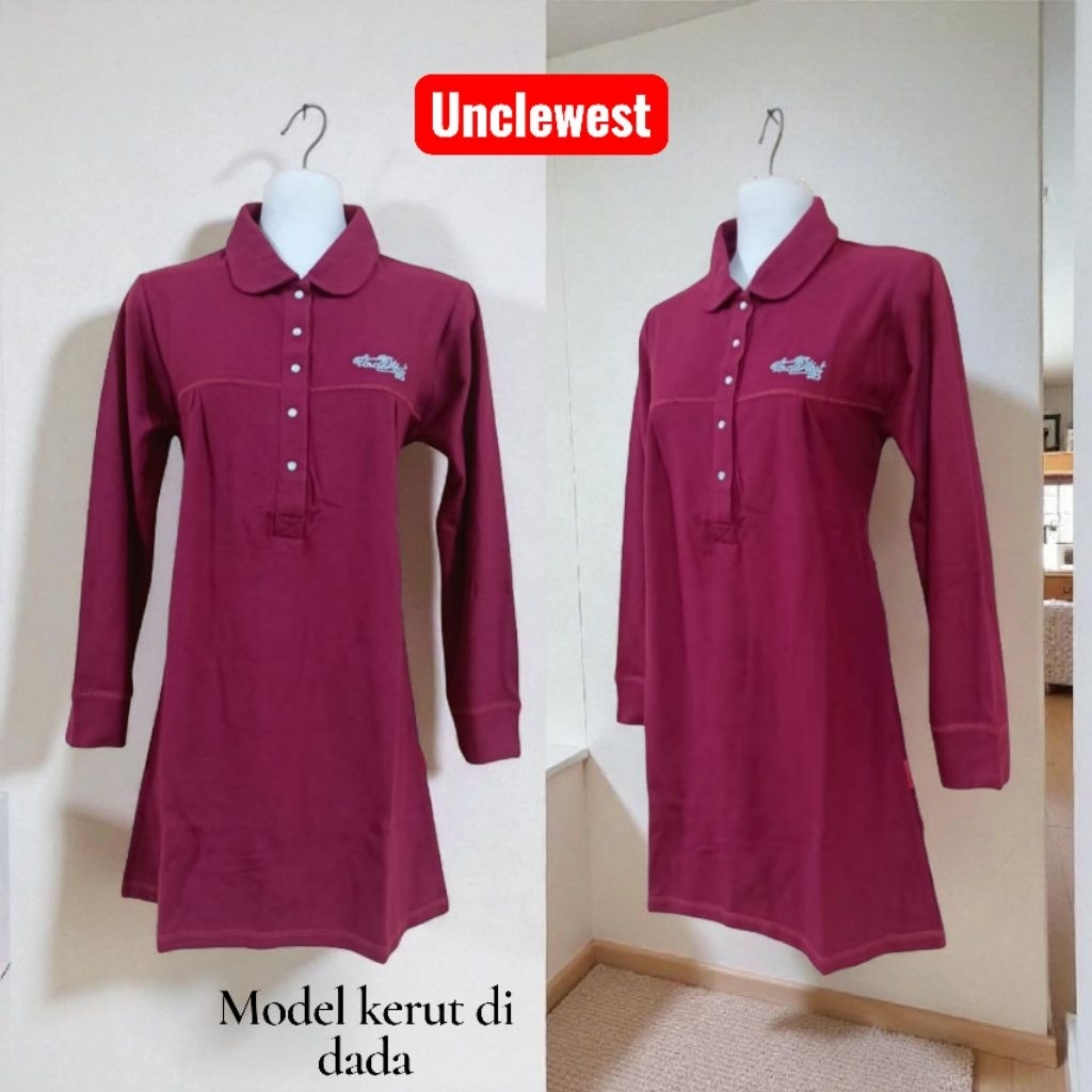 Tunik polos uncle west model kerut di dada