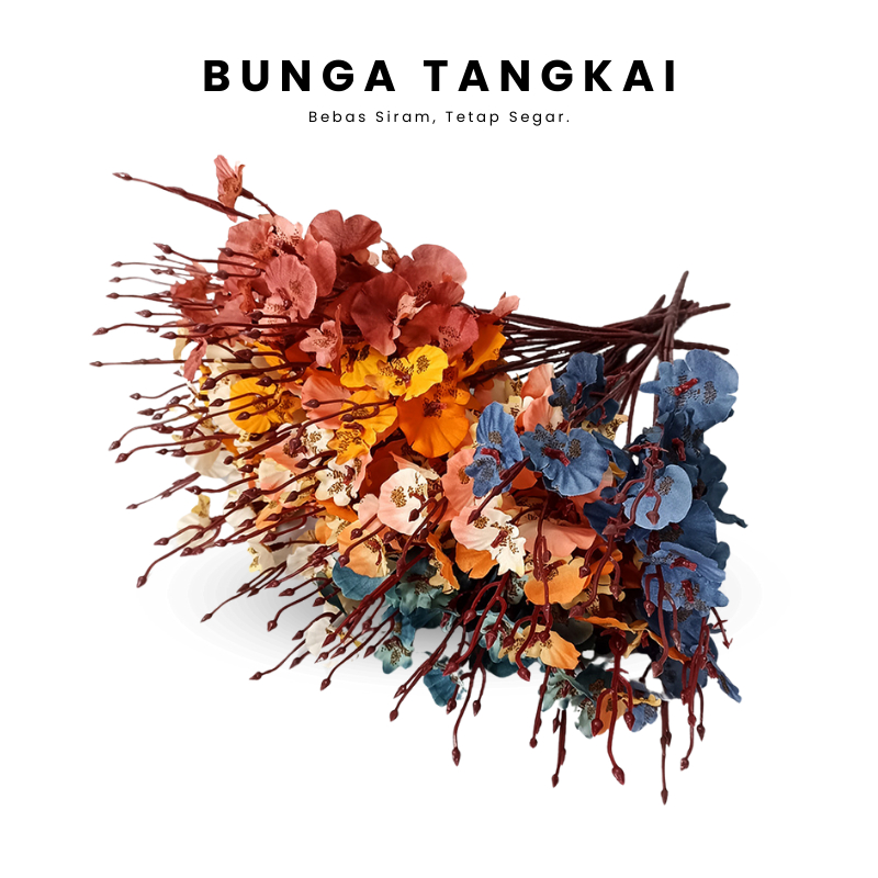 Bunga Tangkai Buket Plastik Sakura Dekorasi Pajangan Anti Layu Tanpa Perawatan PBP155