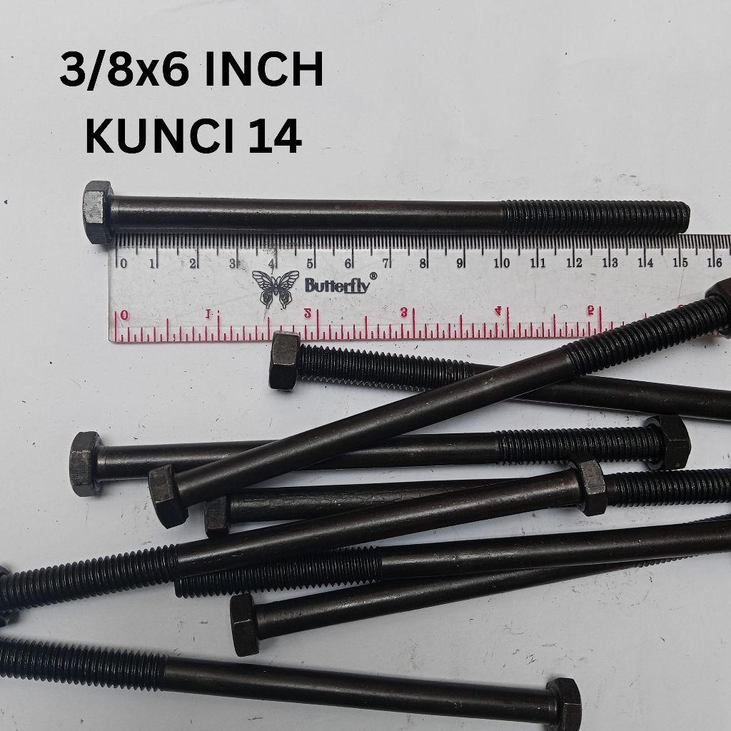 BAUT HITAM NC 3/8X6" KUNCI 14