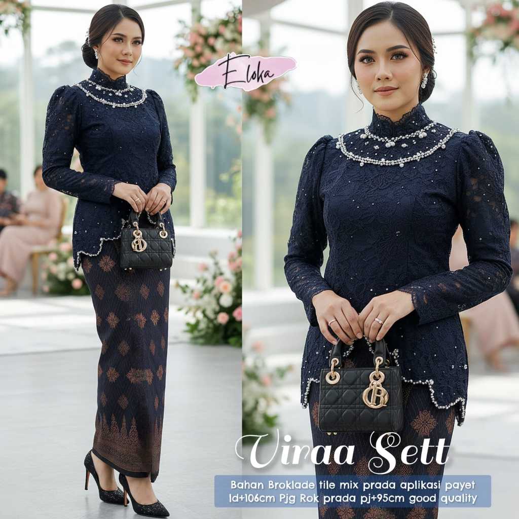 Viraa set Original Eloka Viraa Eloka Brokade Tille Mix Prada Aplikasi Payet Set Viraa Eloka Good Qua