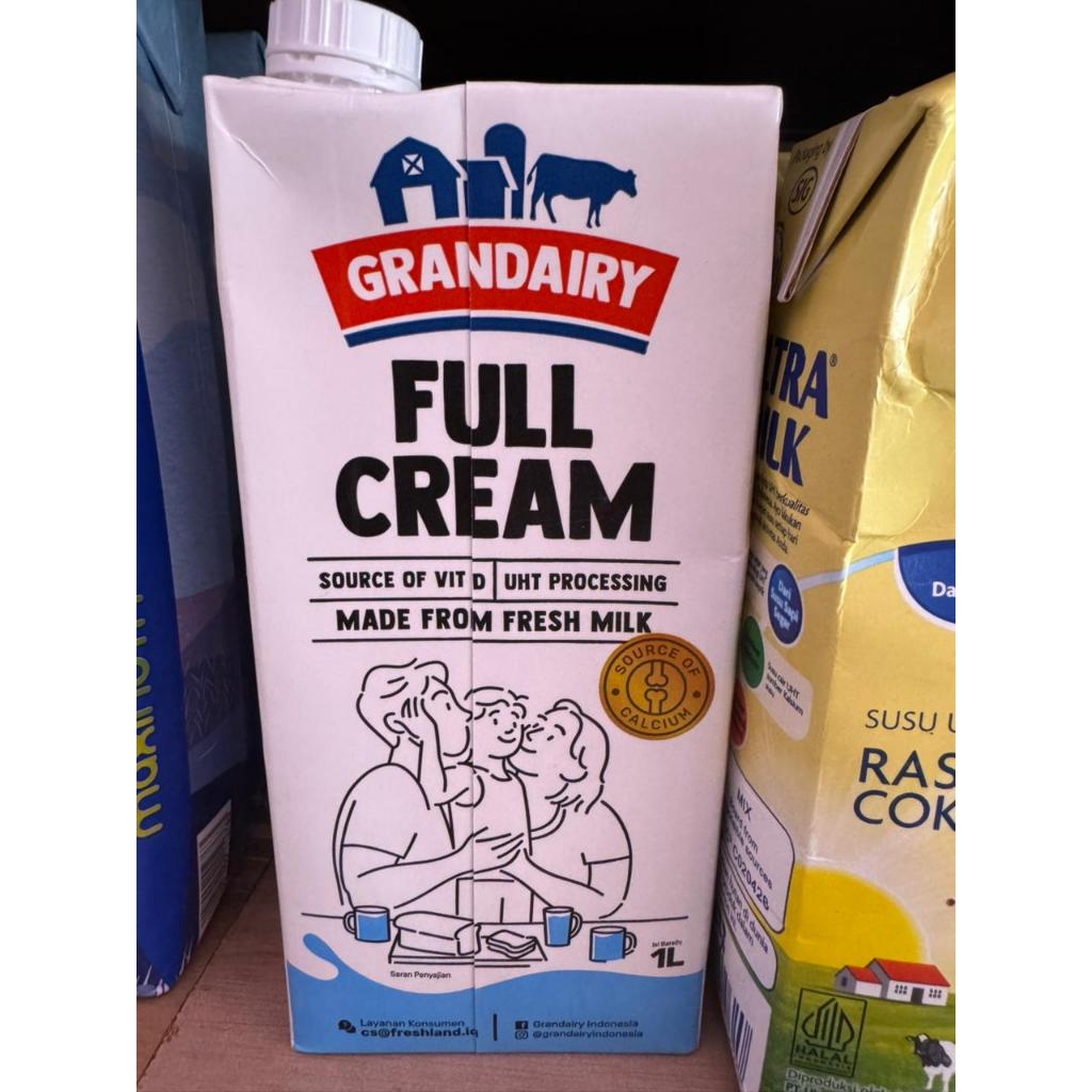 susu uht full cream grandairy 1liter/susu uht grandairy 1liter