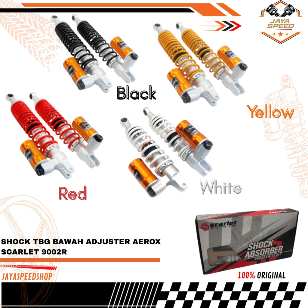 SHOCK ABSORBER SHOCKBREAKER AEROX 9002R TABUNG BAWAH ADJUSTER AEROX SCARLET