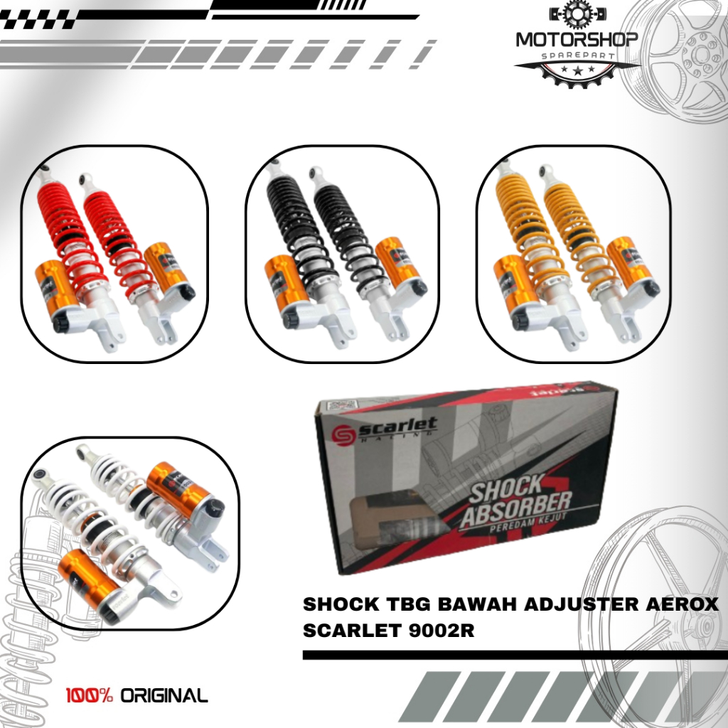 Shockbreaker AEROX Tabung Bawah { 9002 R } Scarlet