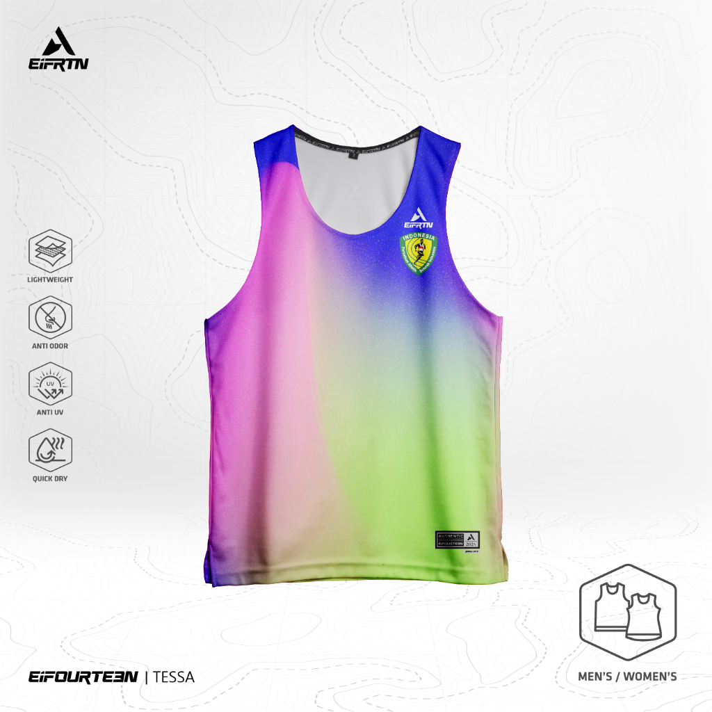 Eifrtn Baju Kaos Singlet Lekbong Sleeveless Olahraga Running Lari Atlet Atletik Keren Kece Eifourtee