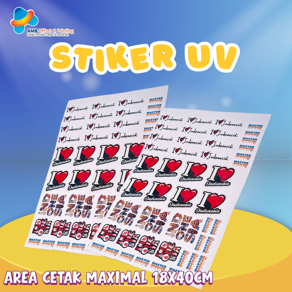 Print Stiker UV / Stiker Custom UV A3/ Stiker Timbul / Stiker Pet