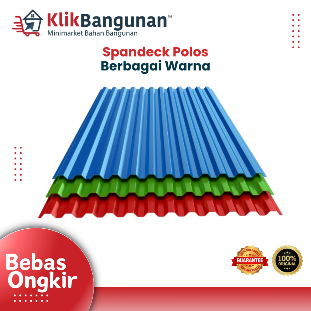 Spandeck / Spandek / Roofdeck Per Lembar Panjang 4m 5m 6m – Atap Baja Ringan Anti Karat