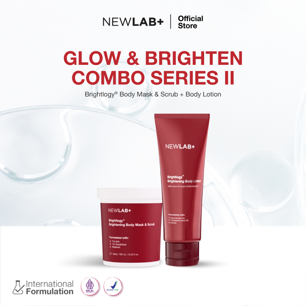 NEWLAB Glow & Brighten Combo Series | Brightlogy Body Mask & Scrub + Body Lotion | Body Care | Paket