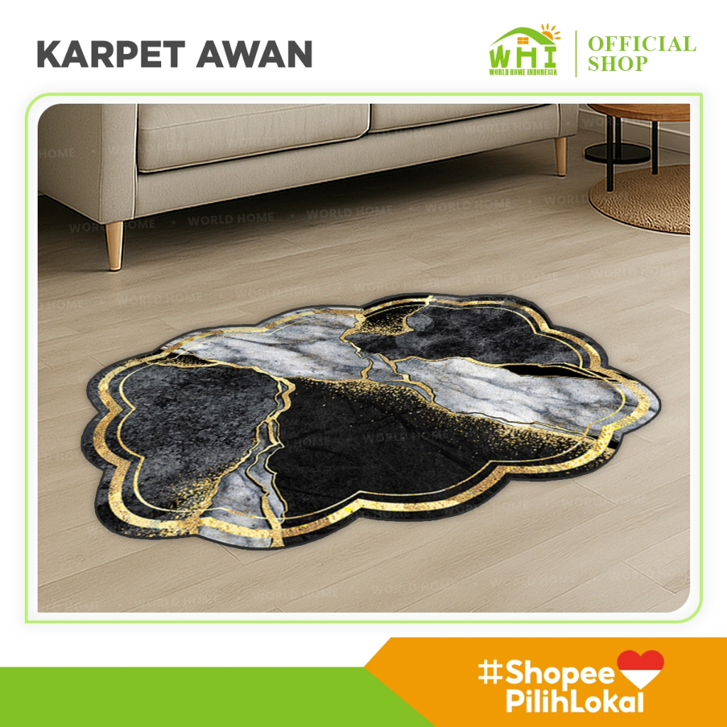 World Home - Karpet Awan Estetik Premium Anti Slip & Lembut Karpet Lantai Ruang Tamu Minimalis