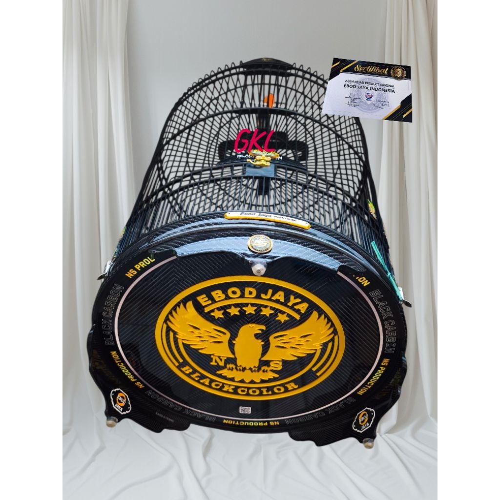 Sangkar ebod pvc carbon decal akrilik timbul