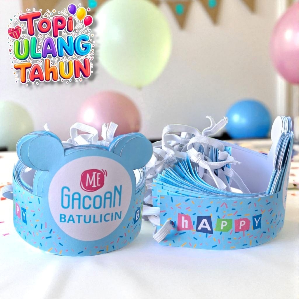 Topi Ulang Tahun Custom Topi Ultah Anak Topi Ultah Custom Foto