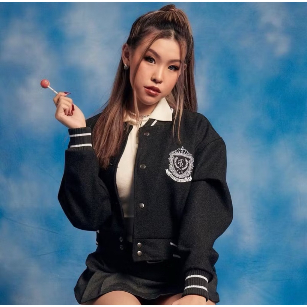 Crop Varsity Jacket First Time Round