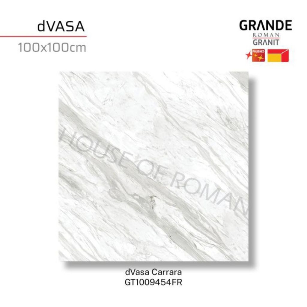 Roman Granit GT1009454FR dVasa Carrara 100x100 Kw1
