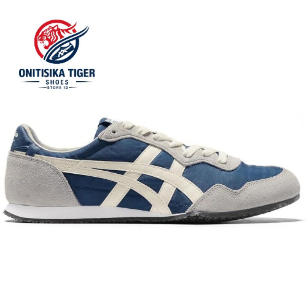 Onitsuka Tiger Unisex Serrano Slip-On Maco Blue Cream Shoes 1183A238