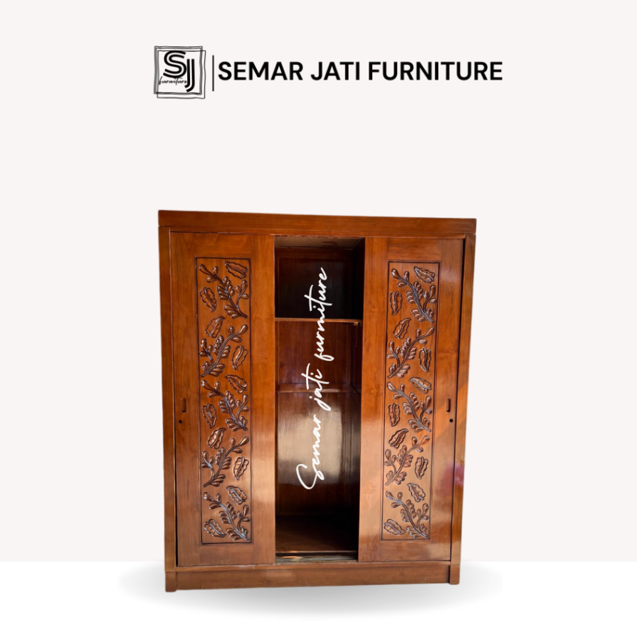 Lemari 3 Pintu Kayu Jati Minimalis