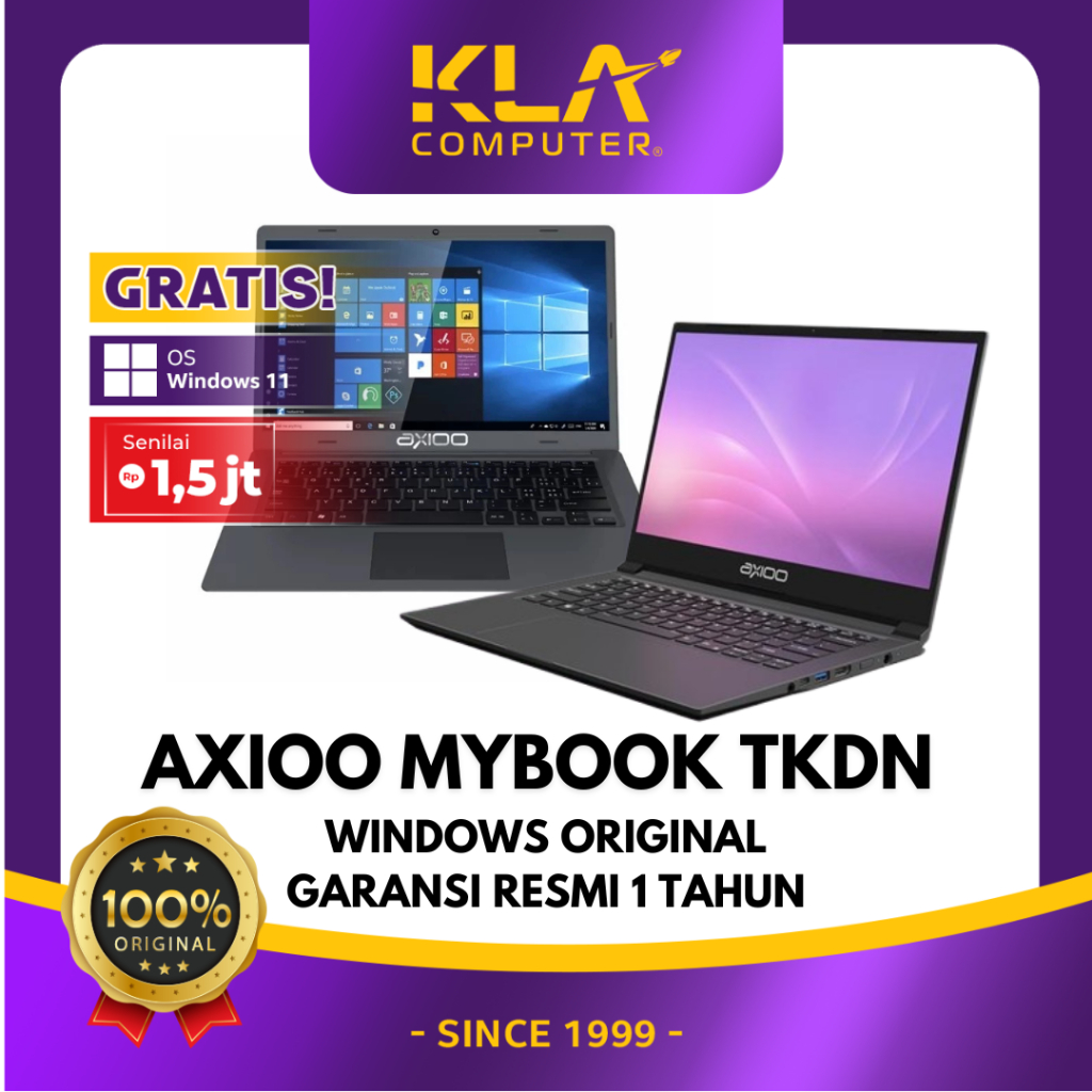 AXIOO Mybook Pro C1 (6S2) Intel N4020 6GB 256GB SSD 14" HD Win 10 Pro Laptop TKDN
