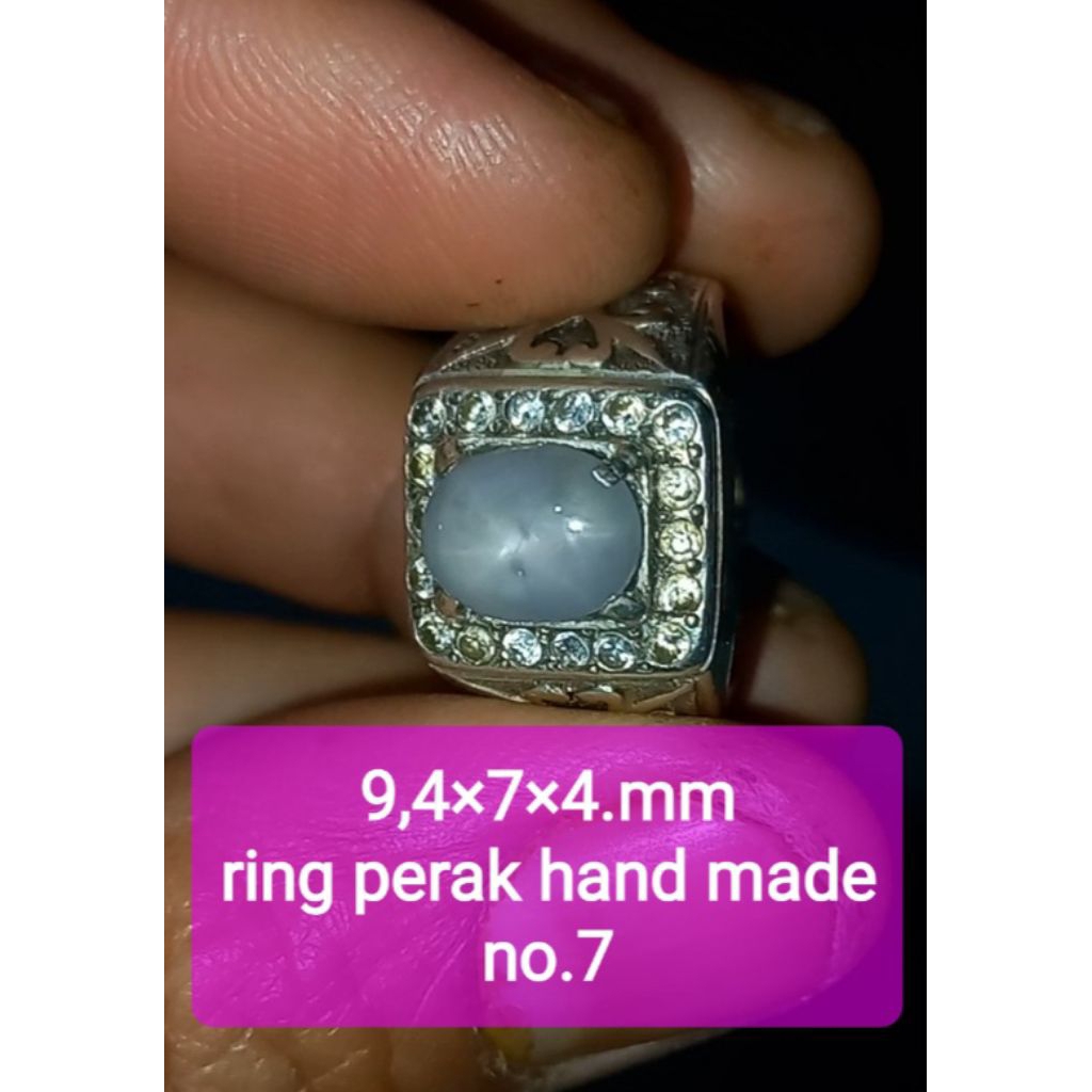 natural white star sapphire(ring perak)