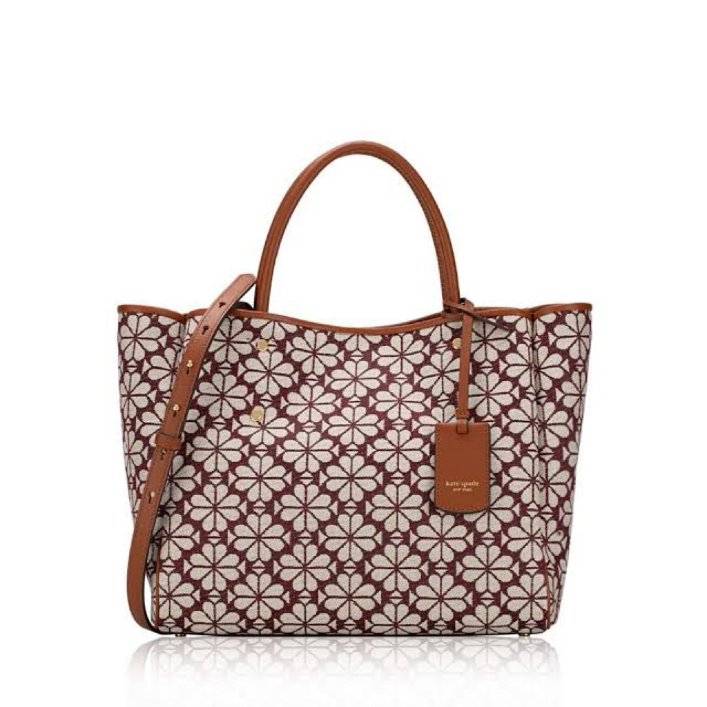 KATE SPADE JACQUARD FLOWER EVERYTHING TOTE BAG
