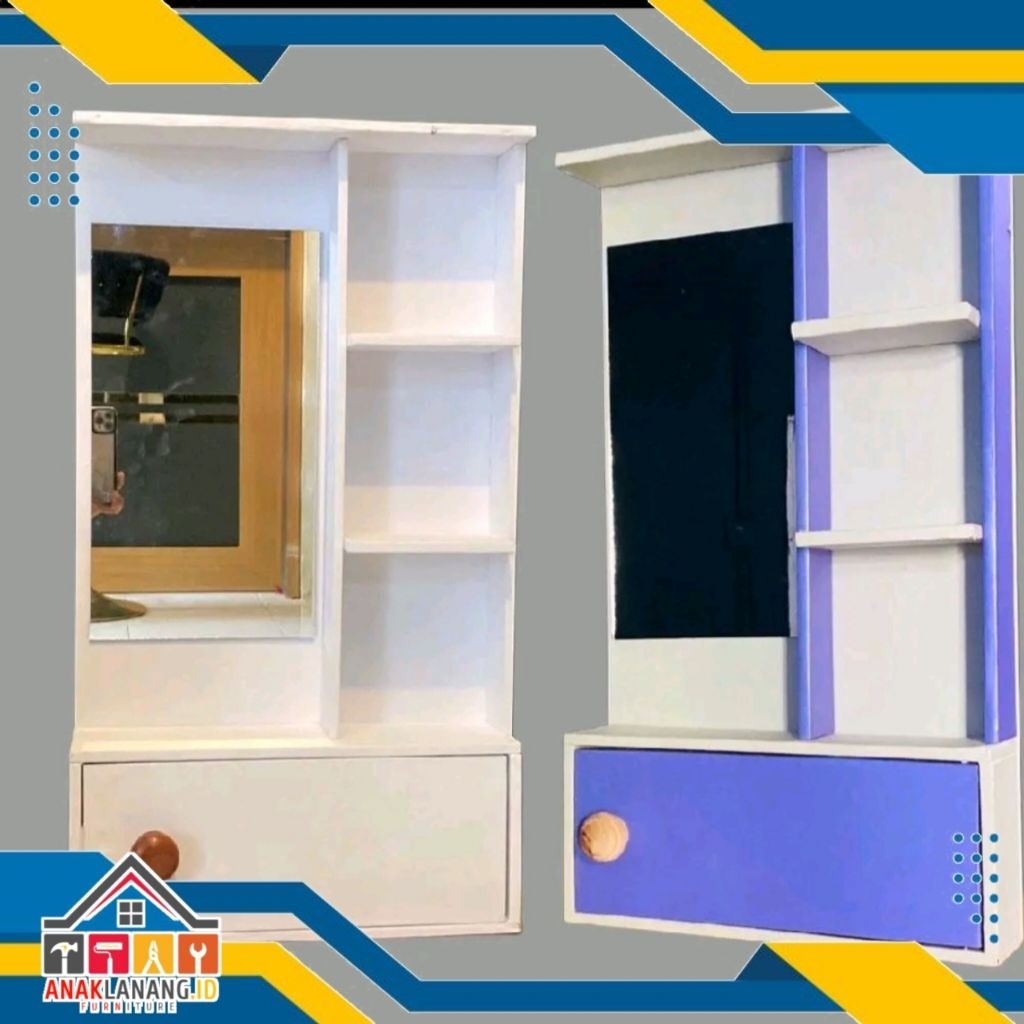 RAK KOSMETIK, CERMIN RIAS LACI, RAK KOSMETIK AESTHETIC