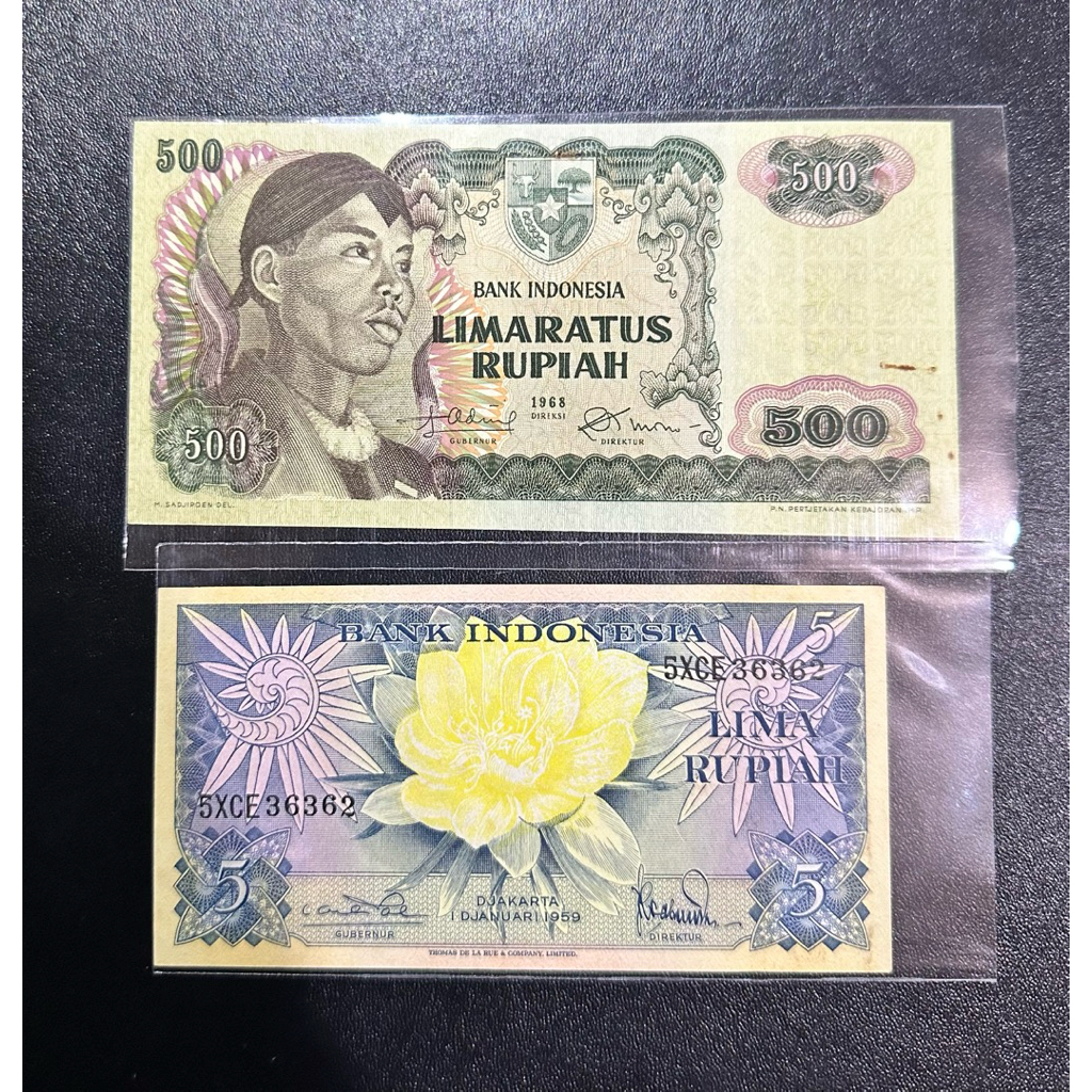 Uang Kuno 500 seri pekerja & 5 rupiah seri X