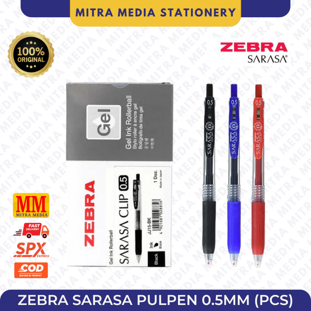 Pulpen Sarasa Zebra Clip 0.5mm / 0.5 mm / Zebra Sarasa (PCS)