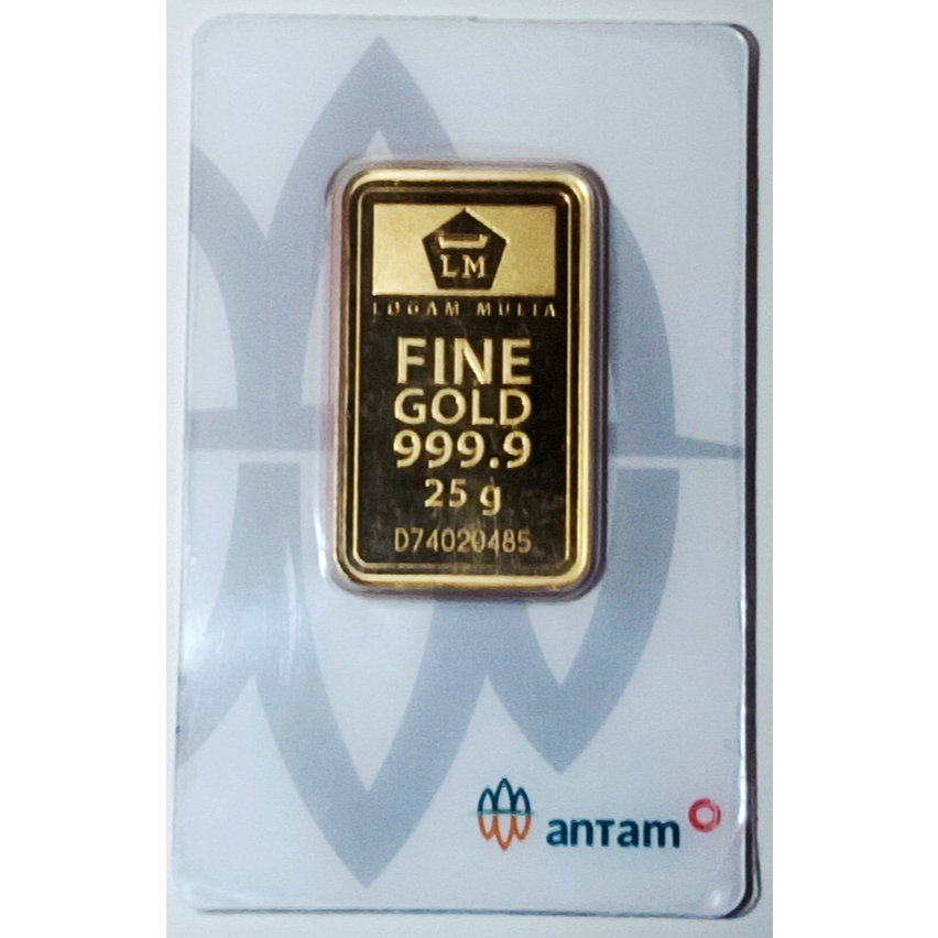 Emas Antam Batangan 25 gr CertiEye London Bullion Market Association
