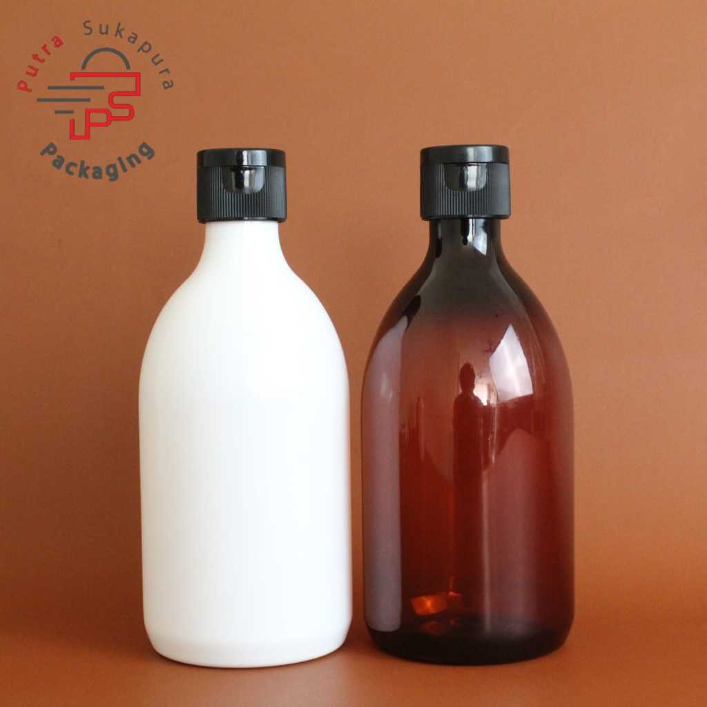 Botol fliptop 300ml oval /botol fliptop 300ml/fliptop neck 24 hitam garis