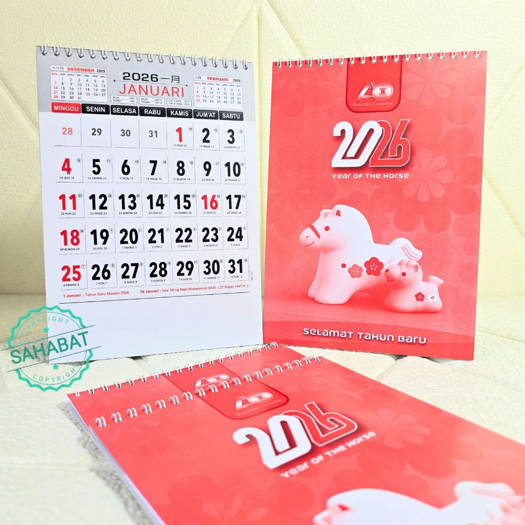 KALENDER MEJA KERJA AO TAHUN 2026 TERBARU AO701 DAN AO702