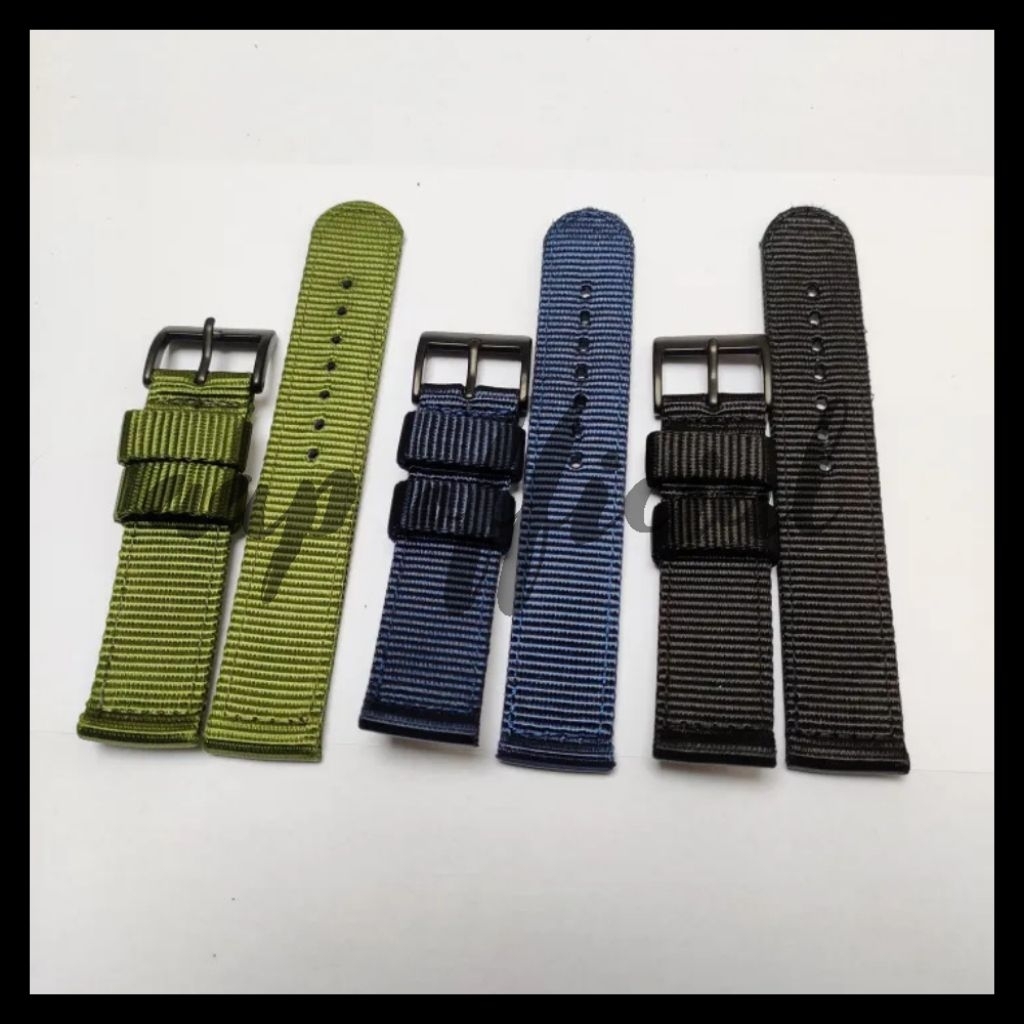 Tali Jam Tangan Canvas Nylon 18mm 20mm Strap Leather Canvas Chipo