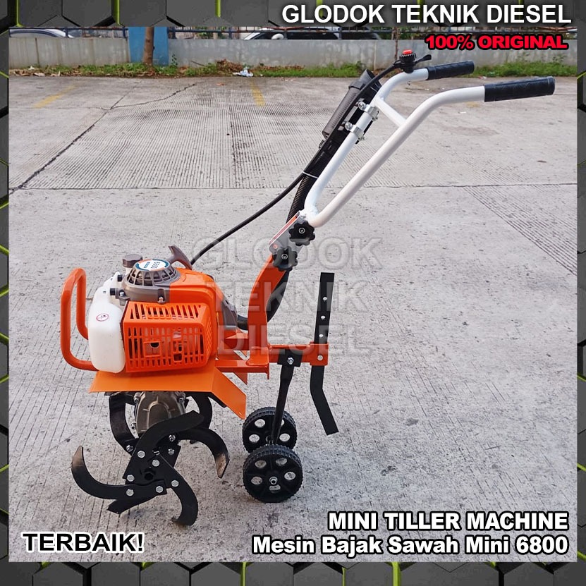 Mesin Traktor Bajak Sawah Mini Cultivator Tiller Machine 6800 Bajak Lahan Sawah Basah Kering Bensin 