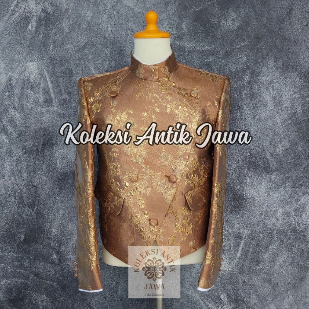 Beskap Solo Krowok Alusan Jaguar Import Premium Motif Bunga