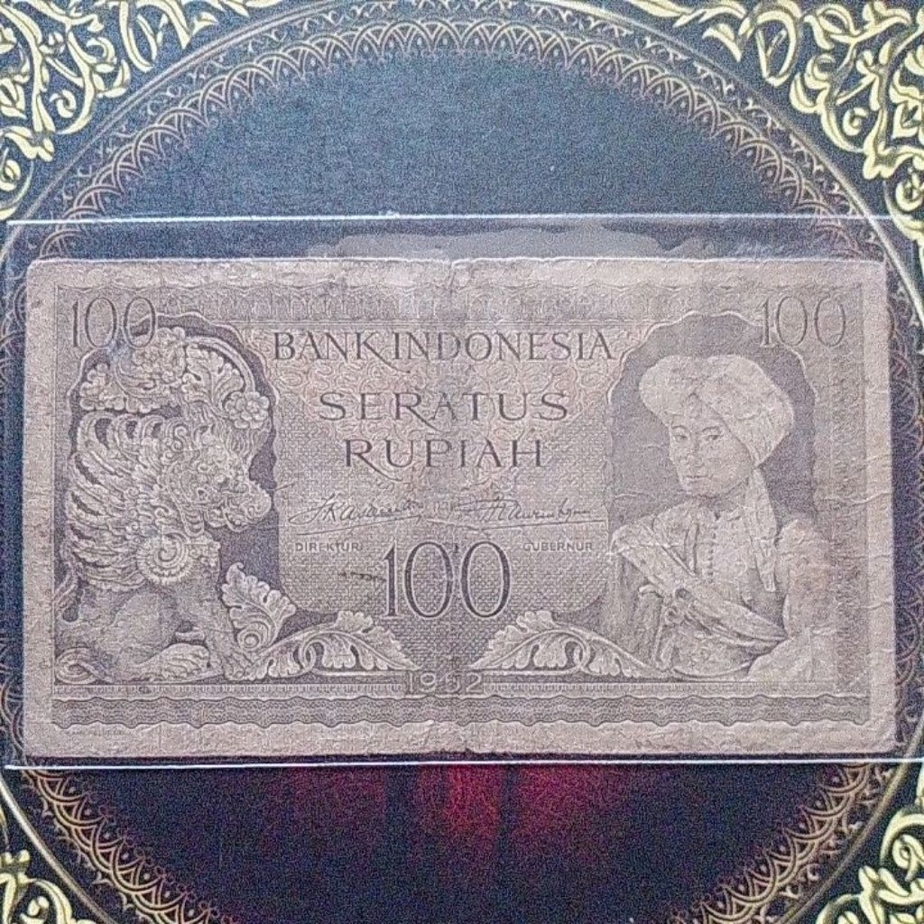 Uang seri Budaya Diponegoro 100 rupiah 1952 vf