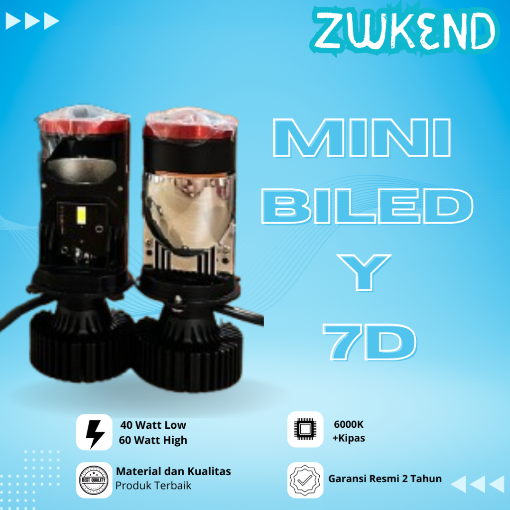 Lampu LED Mobil Motor H4 Mini Projector Y7D