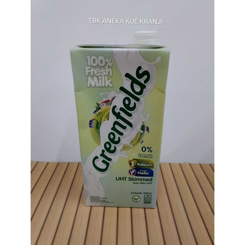 SUSU UHT GREENFIELDS 1LITER / SUSU UHT SKIMMED GREENFIELDS / SUSU CAIR GREENFIELDS