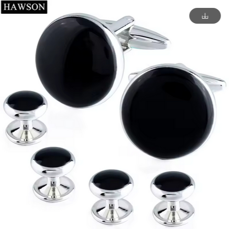 KIAMA - Cufflink Set + Kancing Kemeja Premium Aksesoris Kemeja HITAM Free Kotak Premium