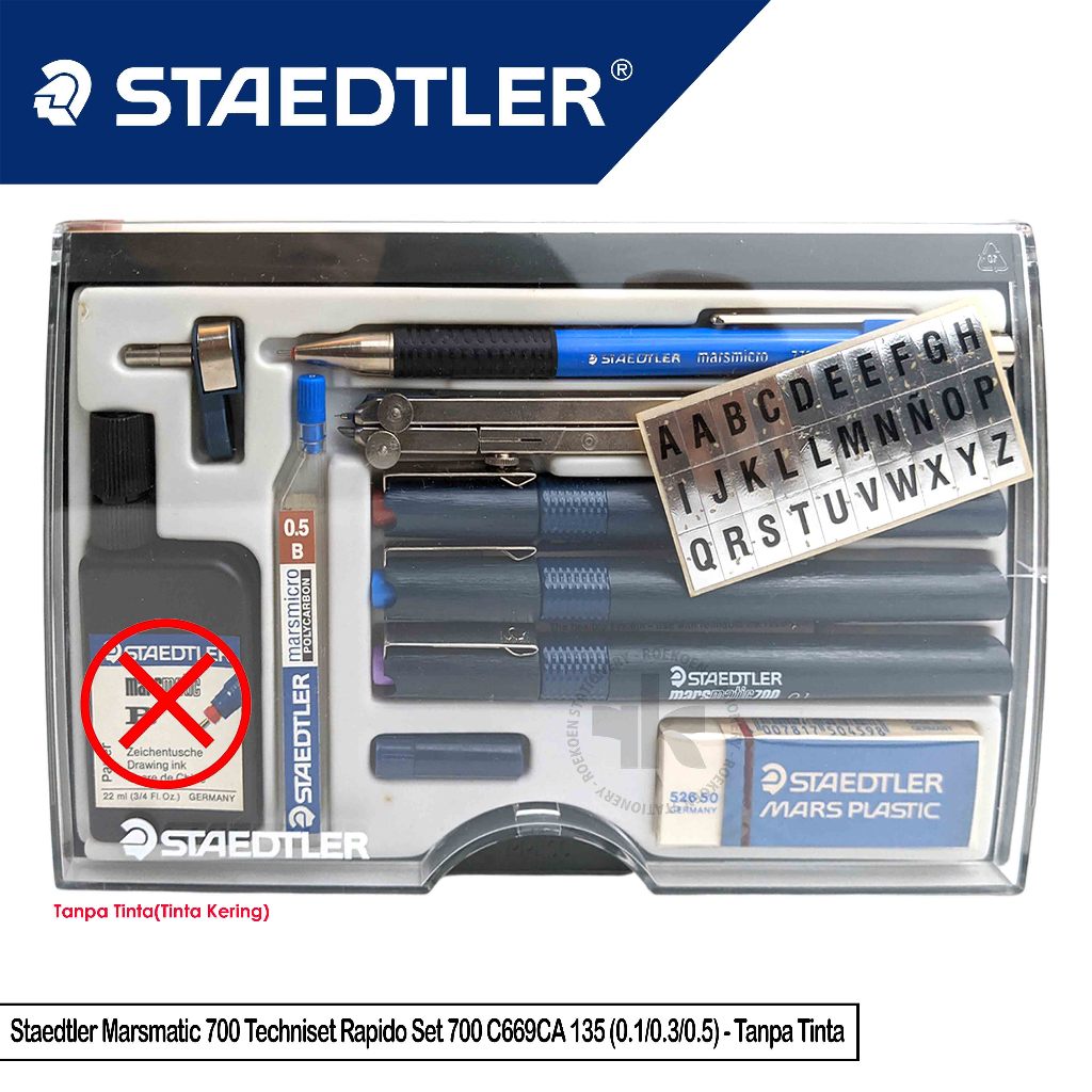 Staedtler Marsmatic 700 Techniset Rapido Set 700 C669CA 135 (0.1/0.3/0.5) - (TANPA TINTA)