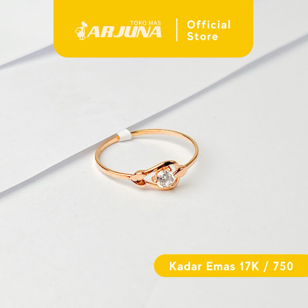 ARJUNA Cincin Emas Tua Model 17K 750 C06