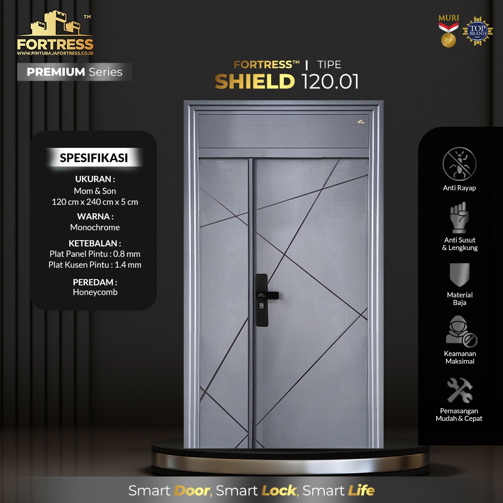 Pintu Baja Fortress | Pintu Baja Mother n Son Premium Series 120x240 Shield By Fortress