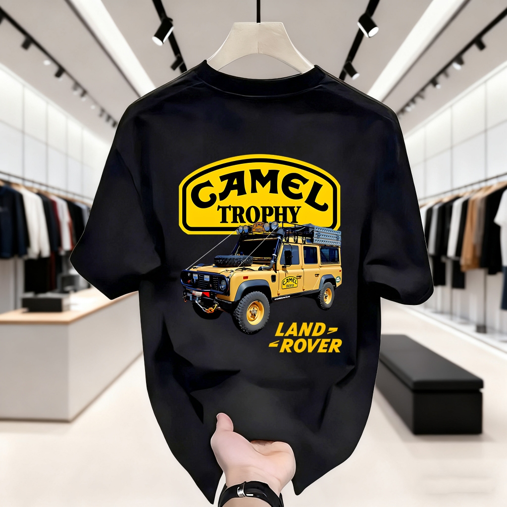✨COD✨Kaos T-Shirt Katun 100% Lengan Pendek, Motif Cetak Mobil Land Rover Defender Klasik dan Trendy,