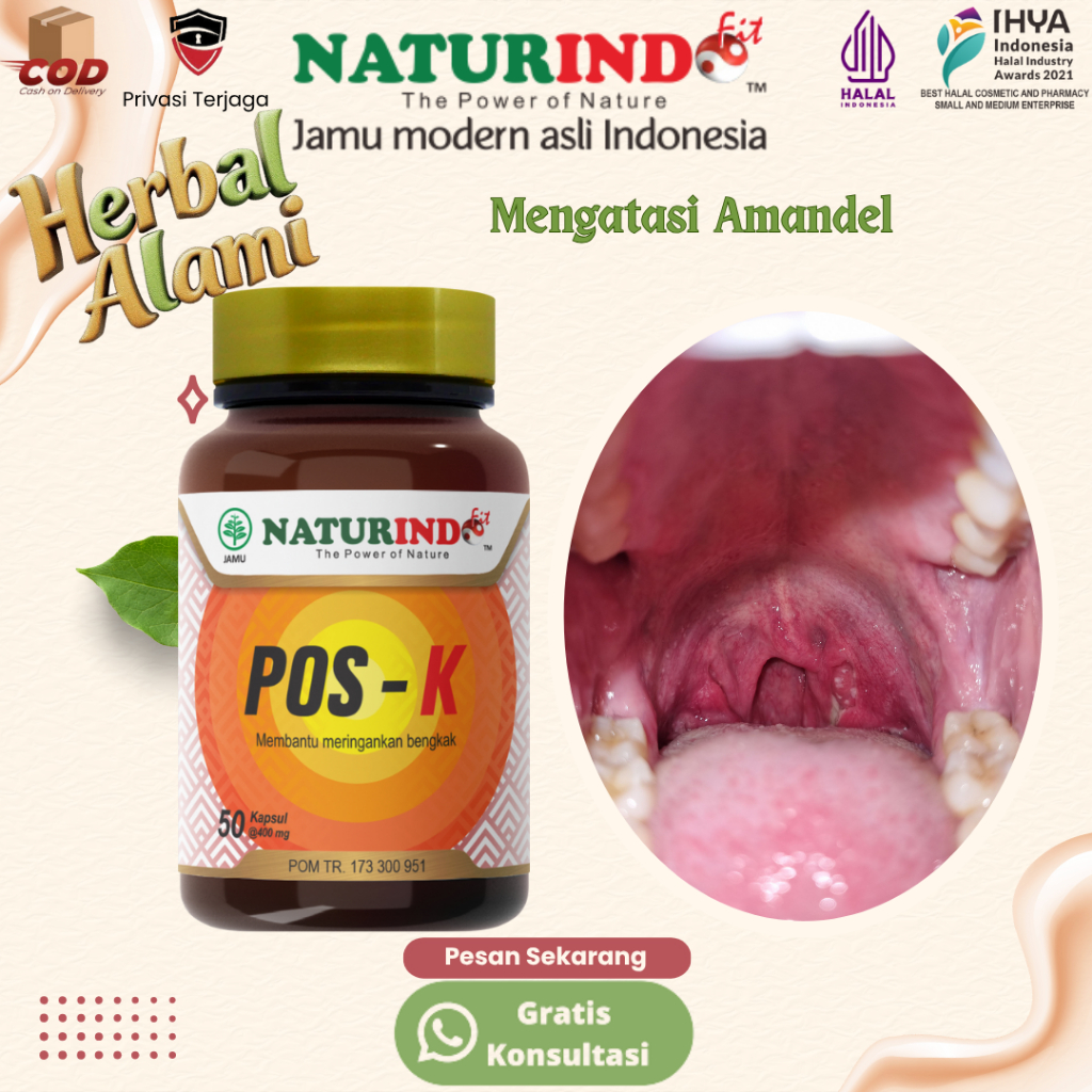 Naturindo Obat Herbal Amandel Radang Tenggorokan Pos K