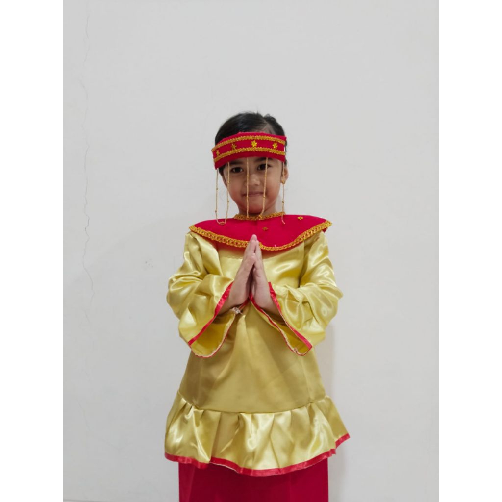 Baju Adat Betawi Cadar Anak Perempuan Paud TK SD / Pakaian Adat Betawi Cadar Anak / Baju Karnaval / 