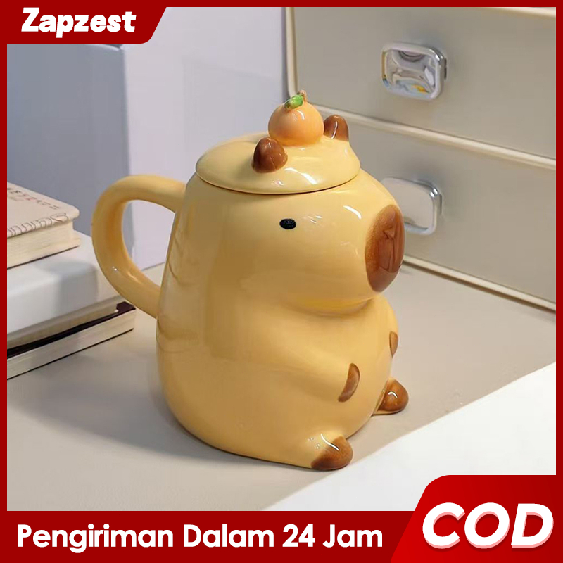 Besar Mug Keramik Ceramic Capybara Mug Gift Box Gelas Keramik Kapibara Lucu Hadiah Ulang Tahu
