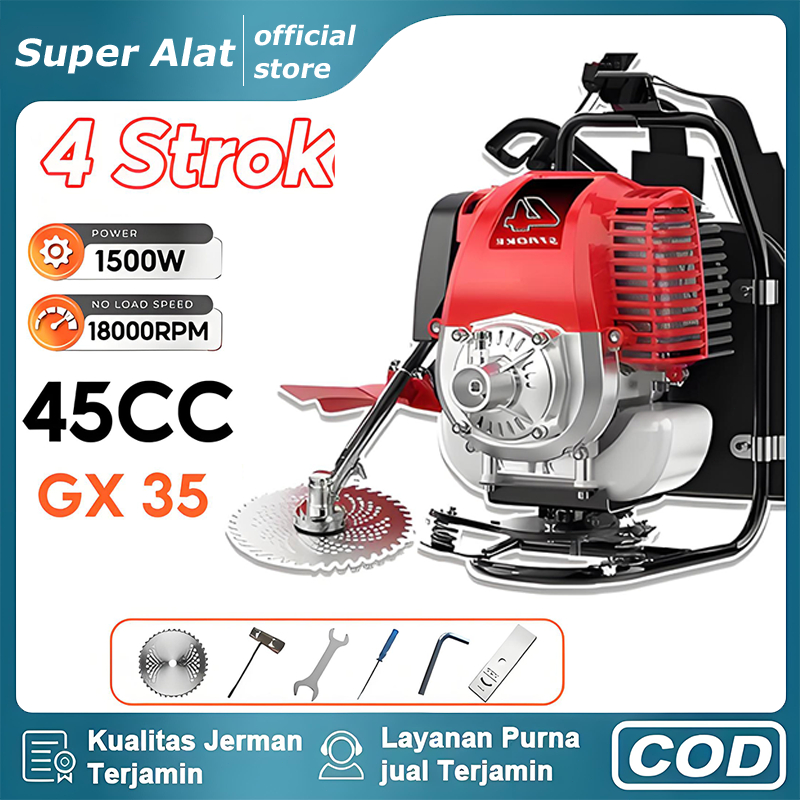 Super Alat Mesin Potong Rumput Gendong 4 Tak Brush Cutter Mesin Potong Rumput Gendong Pemotong