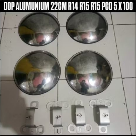 Dop alumunium velg kaleng R14 R15 R16 PCD 5 X 100 - Dop moon retro 22cm PNP tinggal pasang