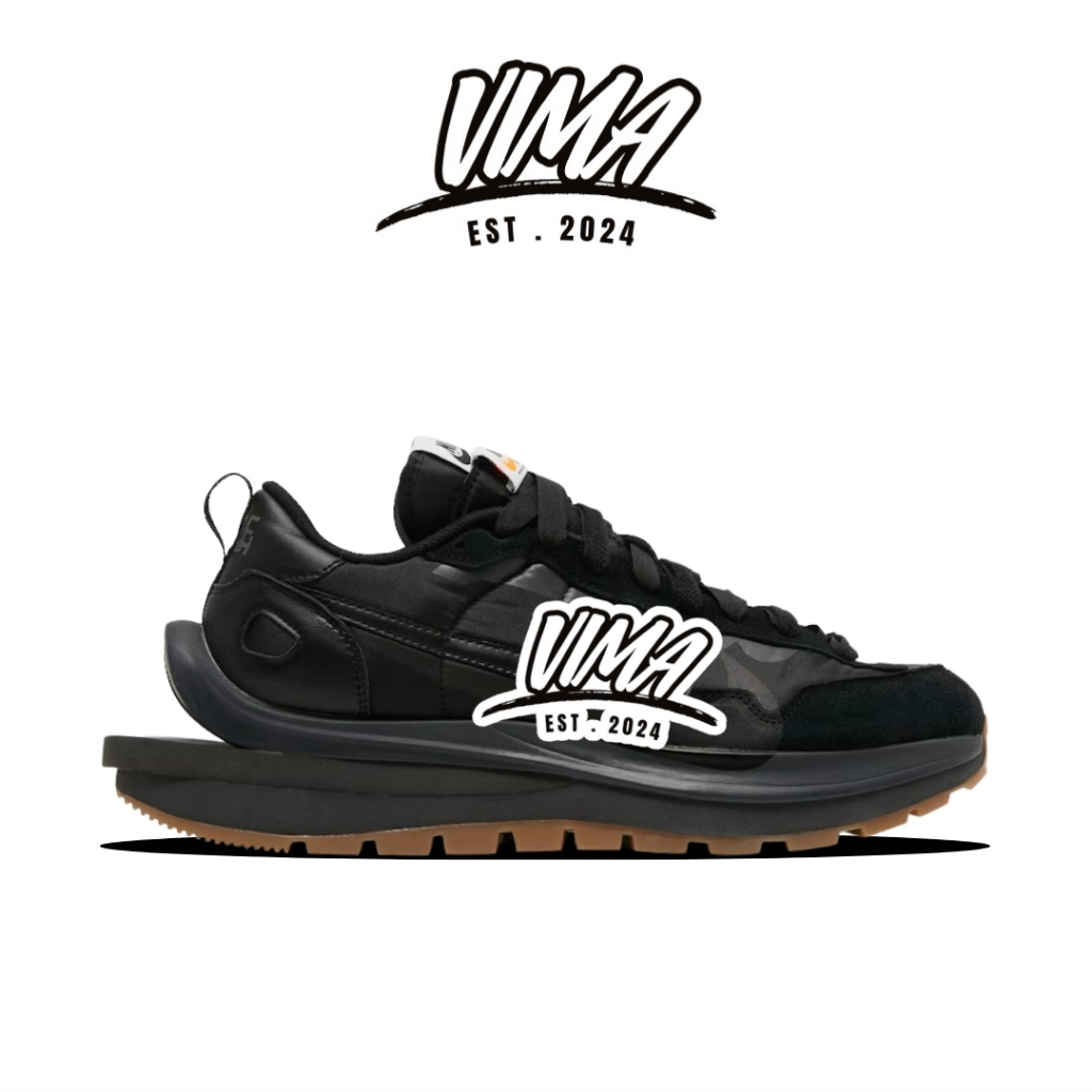Sepatu Sacai Vaporwaffle Black Gum