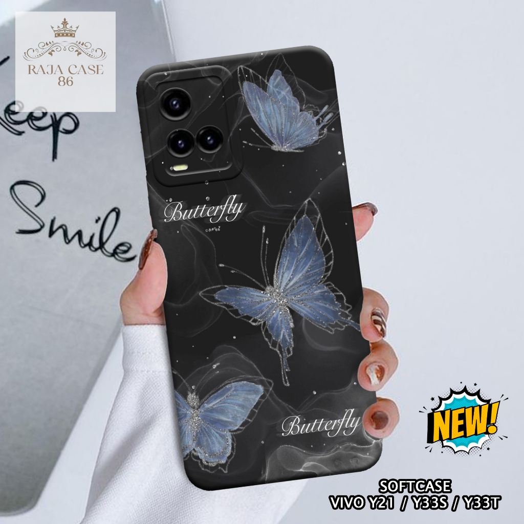 Case Vivo Y21 / Y33s / Y33t - casing Vivo Y21 - Motif case Kupu - Pelindung handphone - Vivo - Softc