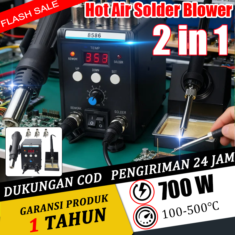 DEWIN Hot Air Solder Blower 8586 700W 2IN1 Digital Display Soldering Station Solder Uap Blower