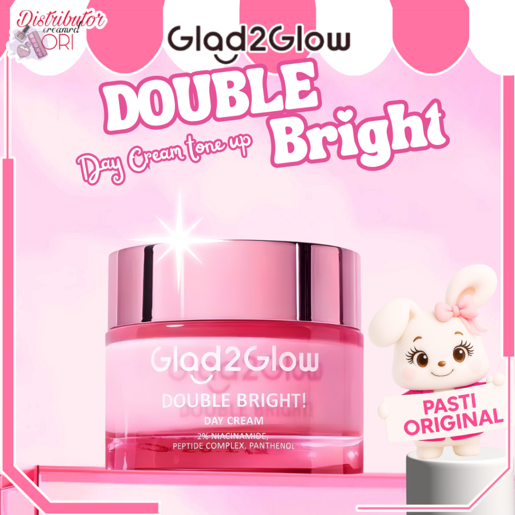 Glad2Glow Double Bright Day Cream Niacinamide - 30g | Distributor Cream Ori